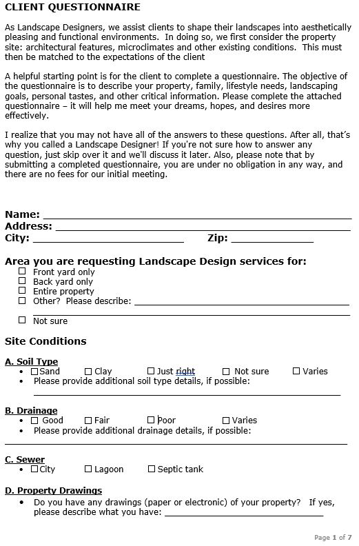 Design My Landscape You Ask Here Is, Landscape Design Questionnaire For Clients Pdf